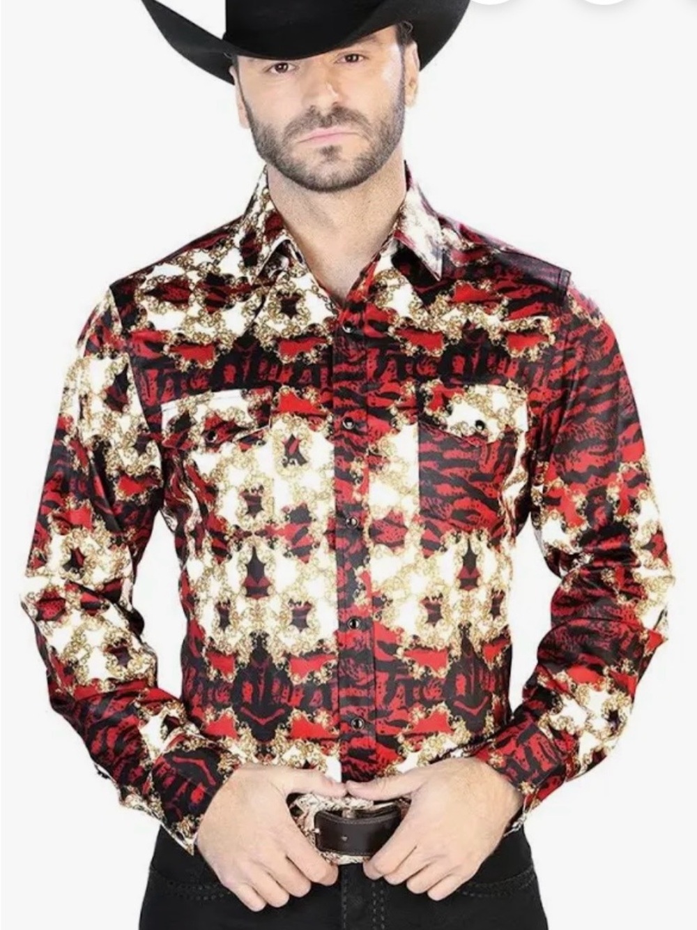 El Señor De Los Cielos Burgundy & Gold Top - XL